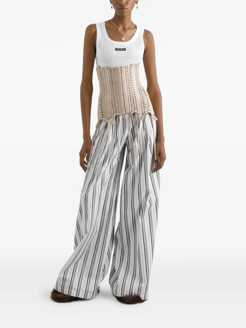 Dolce & Gabbana ribbed crop top - White - zdjęcie produktu nr 2
