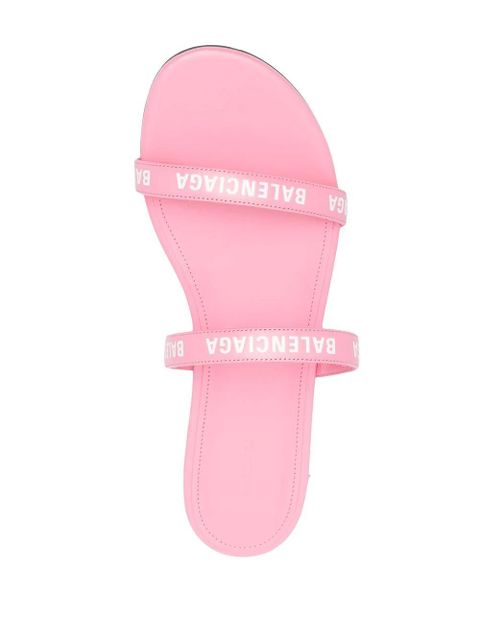Balenciaga double logo-strap slides - Pink