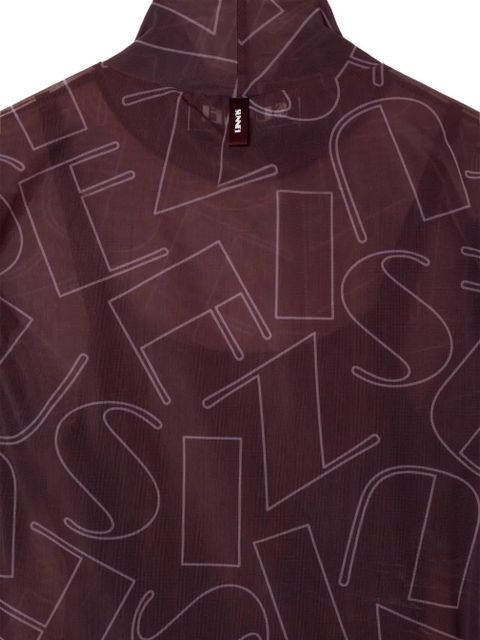 Sunnei long-sleeve sheer midi dress - Brown