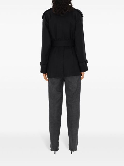 Burberry gabardine-weave trench jacket - Black