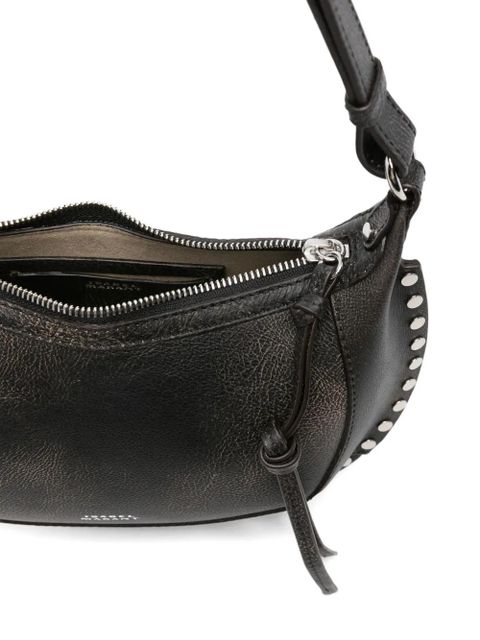 ISABEL MARANT Oskan Moon stud-embellished leather shoulder bag - Brown