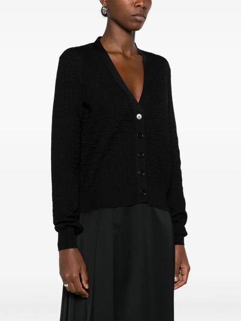 Givenchy 4G-jacquard V-neck cardigan - Black