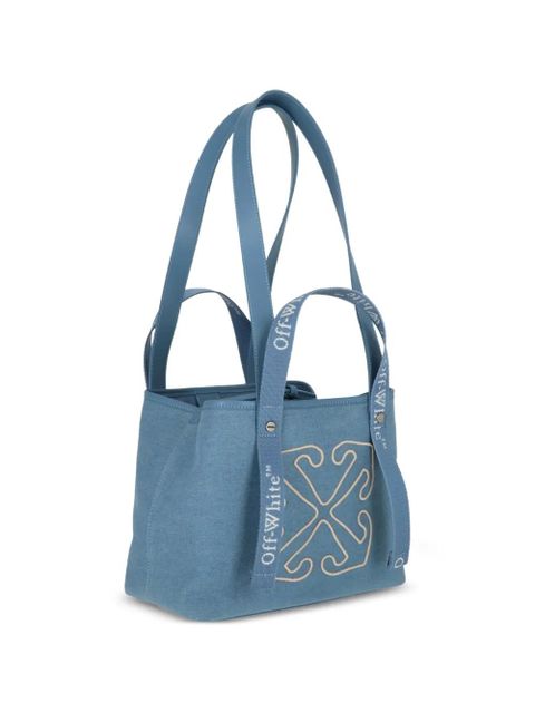Off-White logo-strap tote bag - Blue
