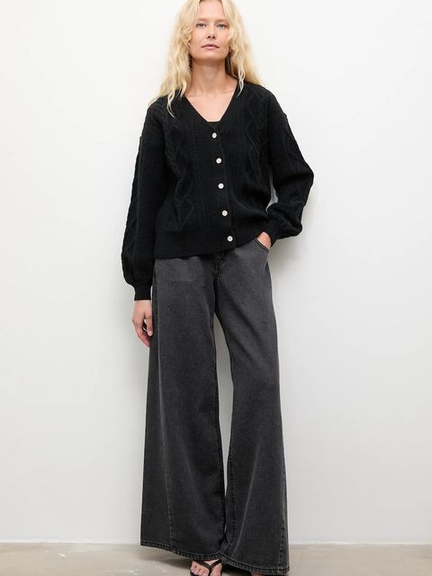 Answear.LAB kardigan z kaszmirem damski kolor czarny - zdjęcie produktu nr 2