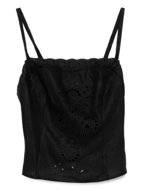 Reformation Eva linen top - Black - zdjęcie produktu nr 1