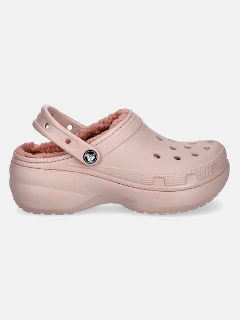 Crocs kapcie Classic Platform Lined Clog W kolor różowy 207938