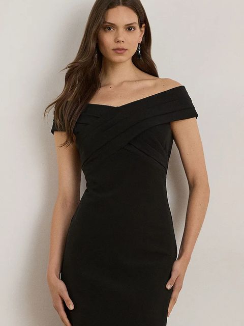 Lauren Ralph Lauren sukienka kolor czarny mini dopasowana 253936390