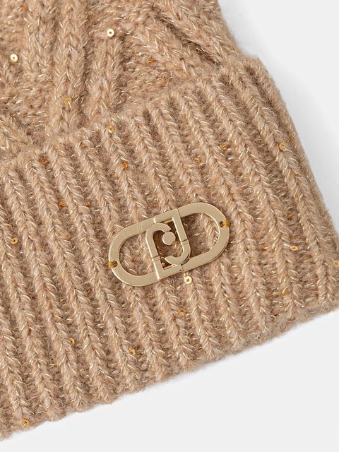 Liu Jo czapka z domieszką wełny kolor beżowy 2F5009.M0300 - zdjęcie produktu nr 2