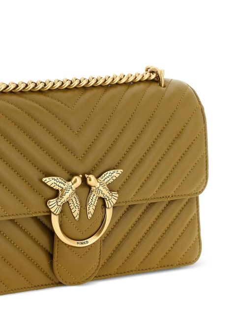 PINKO Love One Classic sheepskin cross body bag - Green