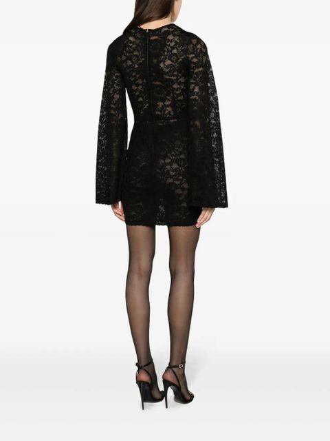 Dolce & Gabbana wide-sleeve lace minidress - Black