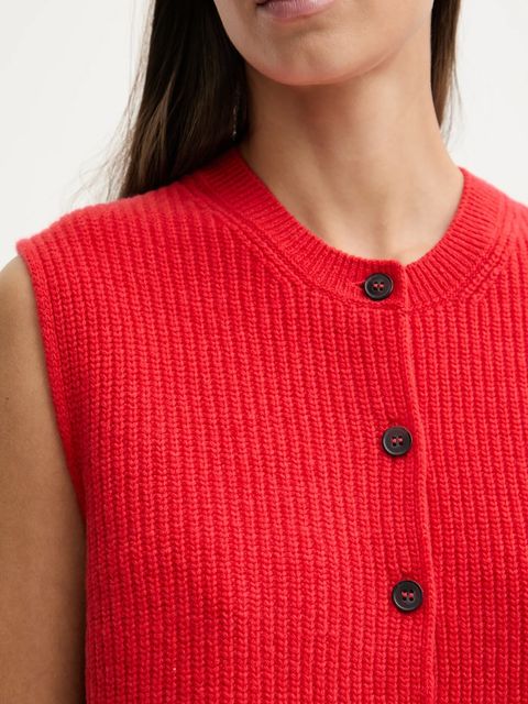 Marc O'Polo kamizelka z dodatkiem wełny damski kolor czerwony M00609065023