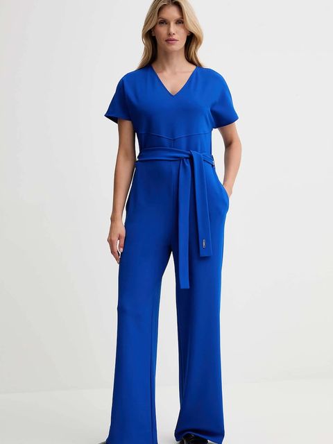 Calvin Klein kombinezon kolor niebieski z dekoltem w szpic LV044D065G - zdjęcie produktu nr 1