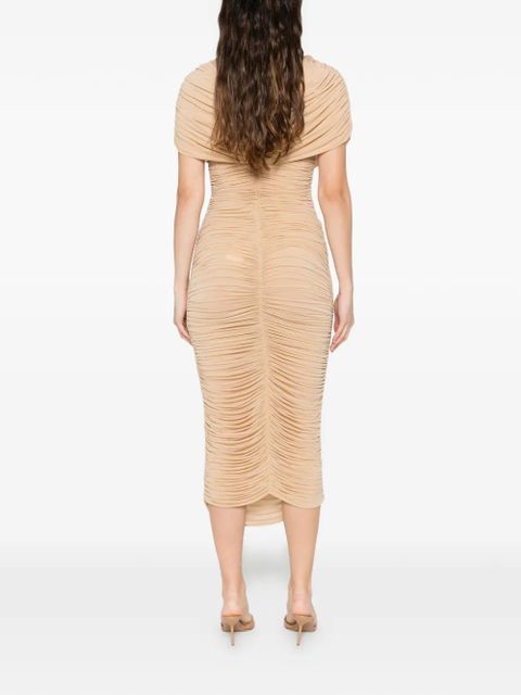 Magda Butrym cape-effect draped midi dress - Neutrals