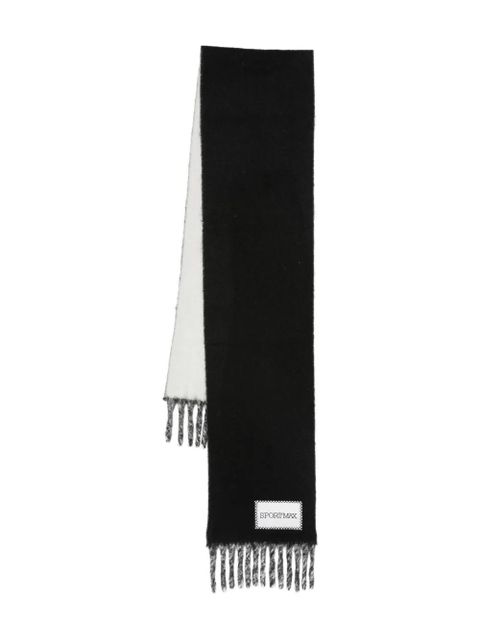 Sportmax two-tone fringed scarf - Black - zdjęcie produktu nr 1