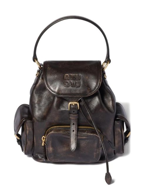 Miu Miu buckle-fastening medium backpack - Brown - zdjęcie produktu nr 1