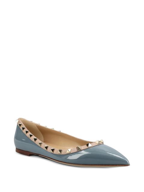 Valentino Garavani Rockstud patent ballet flats - Blue - zdjęcie produktu nr 2