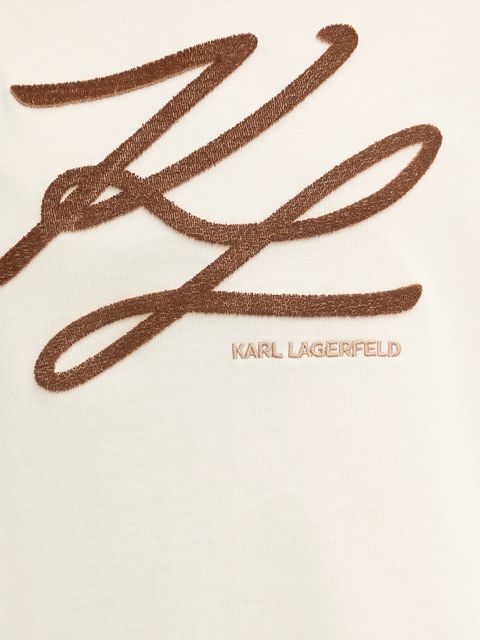 Karl Lagerfeld t-shirt bawełniany damski kolor beżowy A3W17014