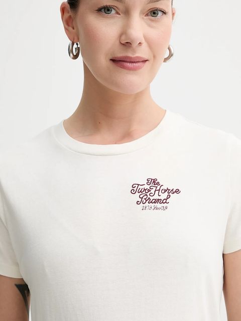 Levi's t-shirt bawełniany damski kolor beżowy A8804