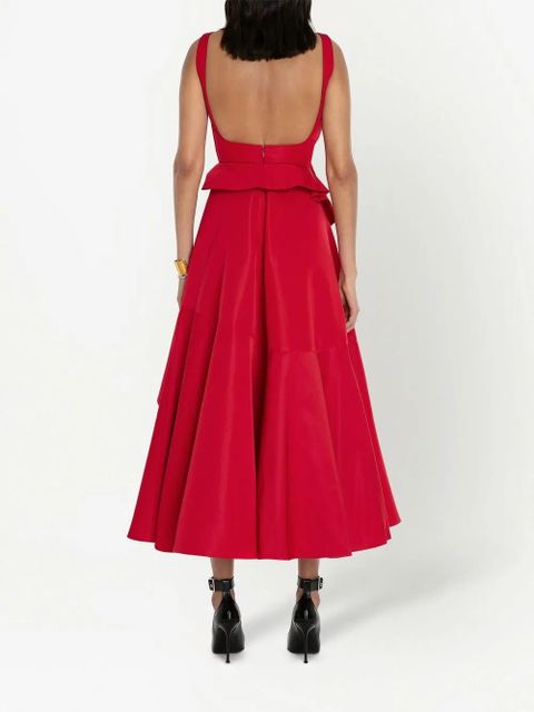 Alexander McQueen hook-embellished drape dress - Red