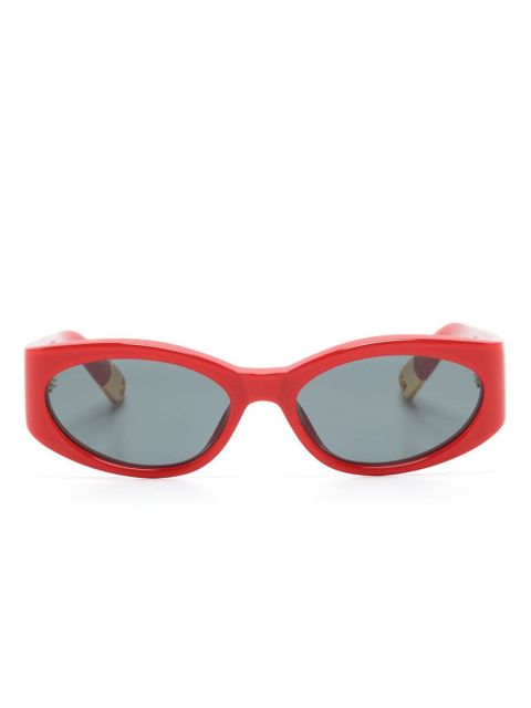 Jacquemus Les Lunettes Ovalo oval-frame sunglasses - Red - zdjęcie produktu nr 1