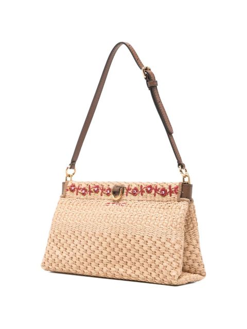 ETRO floral-embroidered clutch bag - Neutrals