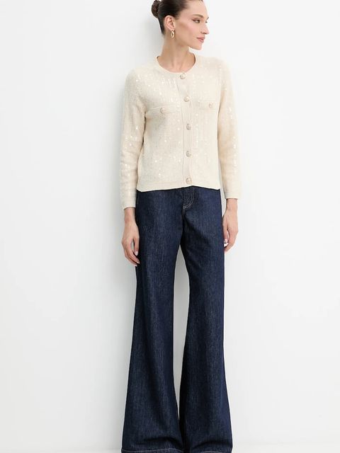 Marella kardigan damski kolor beżowy 2523346094200 - zdjęcie produktu nr 2