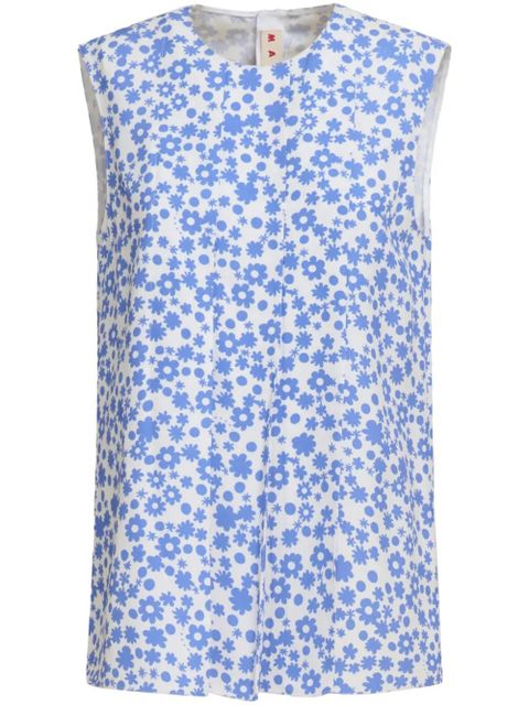 Marni floral-print top - Blue