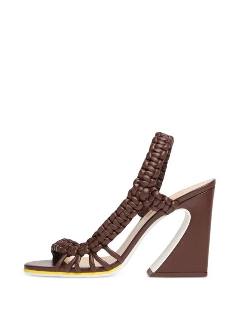 FENDI Arco braided sandals - Brown