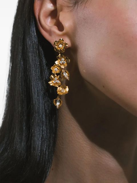 Jennifer Behr Vanora floral crystal earrings - Gold