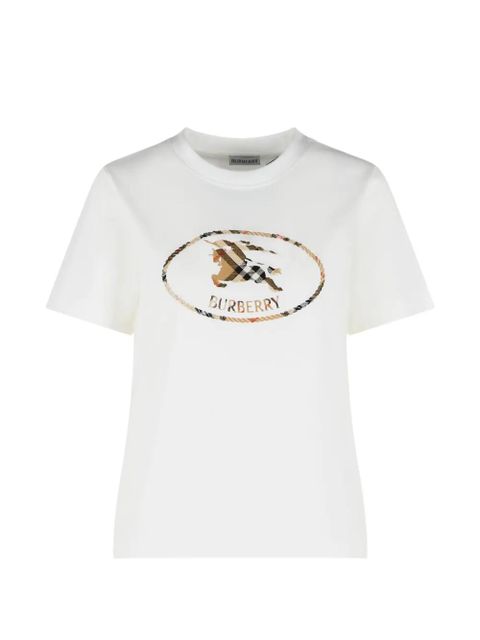 Burberry logo embroidered T-shirt - White - zdjęcie produktu nr 1