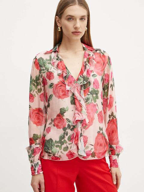 Guess bluzka z domieszką jedwabiu SOAVE - zdjęcie produktu nr 1