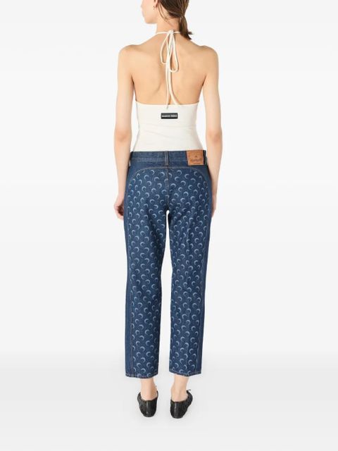 Marine Serre logo halter top - White