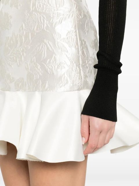 GANNI cloqué ruffled mini skirt - White