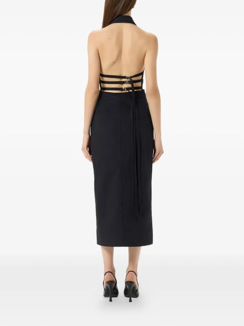 Blumarine plissé button midi dress - Black