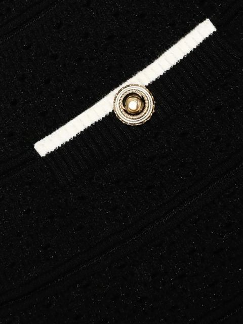 Self-Portrait pointelle-knit mini skirt - Black