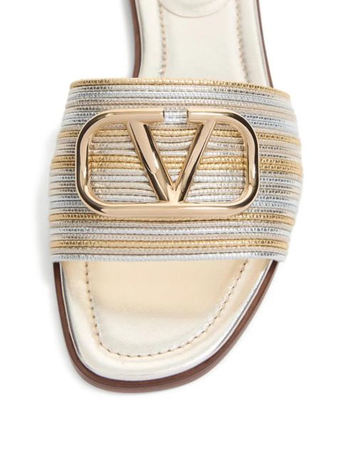 Valentino Garavani logo-plaque sandals - Silver