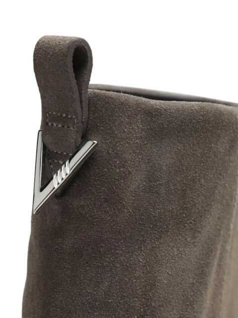 The Attico Robin suede combat boots - Grey