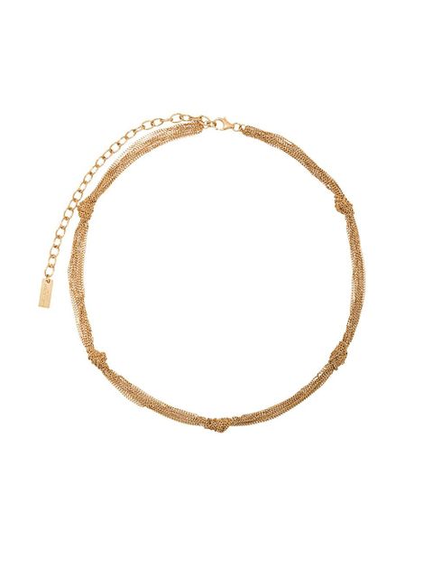 Saint Laurent multi-chain knot choker - Gold