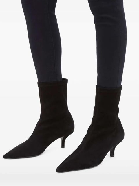 TOTEME 60mm The Suede sock boots - Black