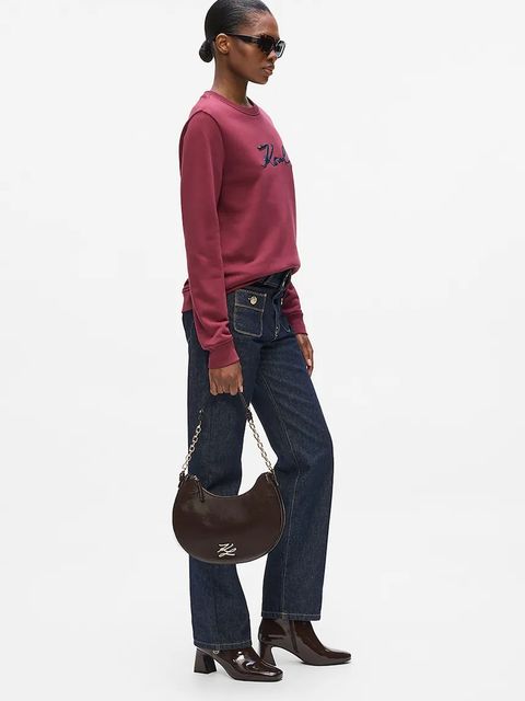 Karl Lagerfeld torebka skórzana K/AUTOGRAPH kolor bordowy A4W30104