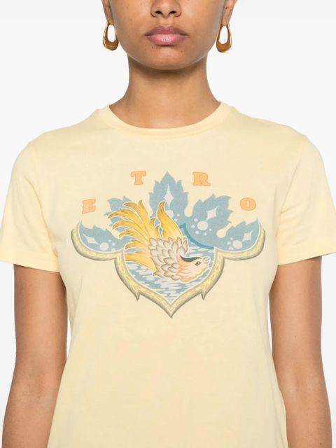 ETRO graphic-print cotton T-shirt - Yellow