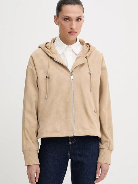 BOSS kurtka zamszowa kolor beżowy przejściowa oversize 50543211 - zdjęcie produktu nr 1