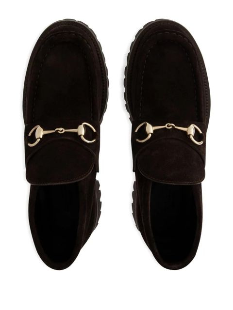 Gucci horsebit suede boots - Brown