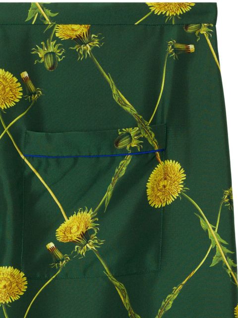 Burberry Dandelion floral-print flared trousers - Green