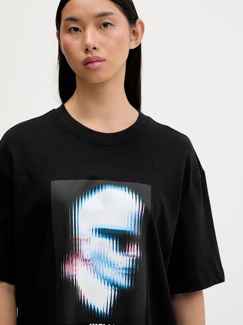 Karl Lagerfeld Jeans t-shirt bawełniany damski kolor czarny B1W17061