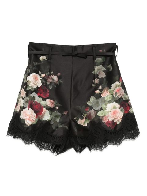 ZIMMERMANN Hypnotic floral-print shorts - Black - zdjęcie produktu nr 1