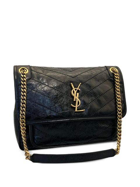 Saint Laurent Niki chevron chain shoulder bag - Black
