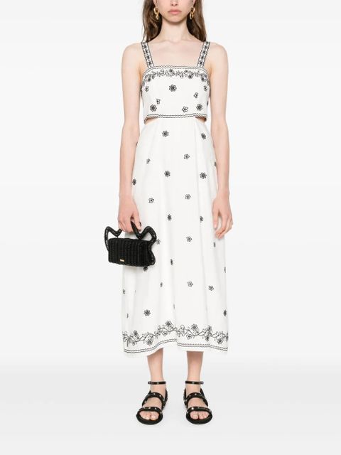 Maje embroidered cut-out maxi dress - White
