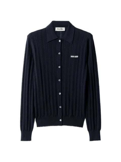 Miu Miu buttoned cashmere cardigan - Blue - zdjęcie produktu nr 1