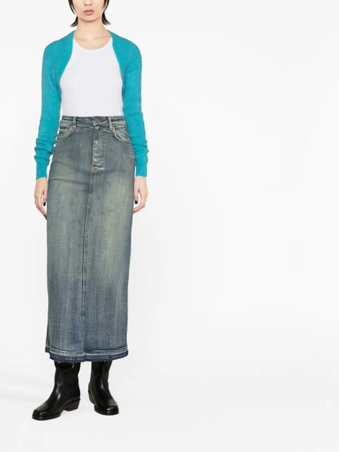 GANNI knitted cropped bolero - Blue